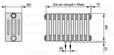 Схема (чертеж) радиатор